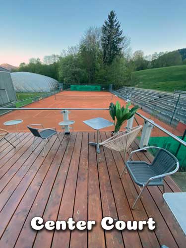 Center Court der Spielarena Bad Wiessee für Tennis am Tegernsee