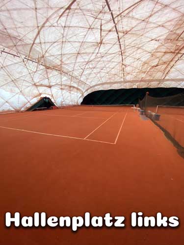 Tennis Hallenplatz links in der Spielarena Bad Wiessee am Tegernsee